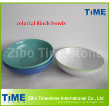 Colored 8inch Ceramic Stoneware Bowl